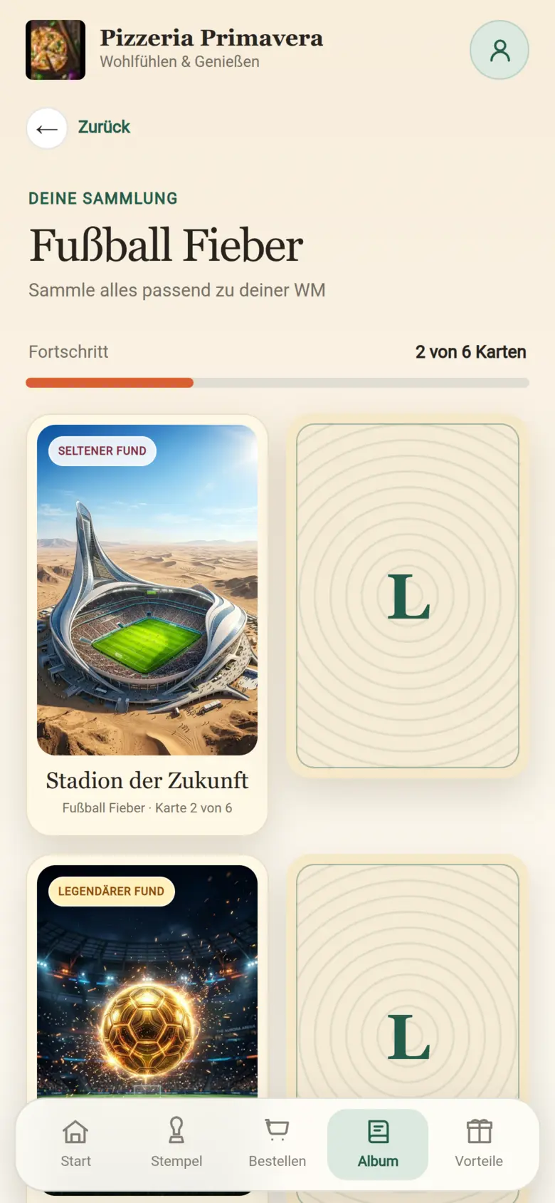 Digitales Sammelalbum eines Gastes