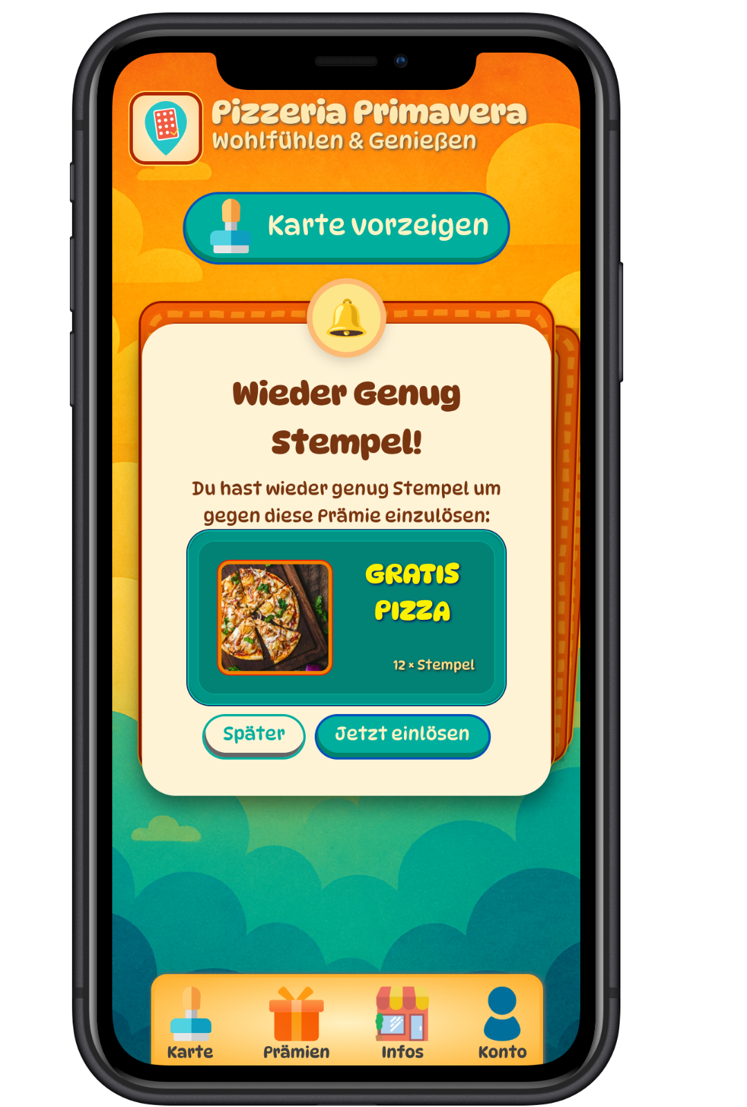 Benachrichtung für Einlösung